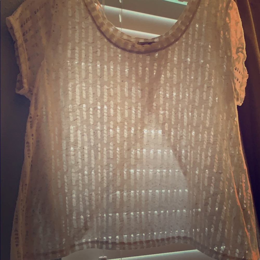 Guess distressed open back crop top